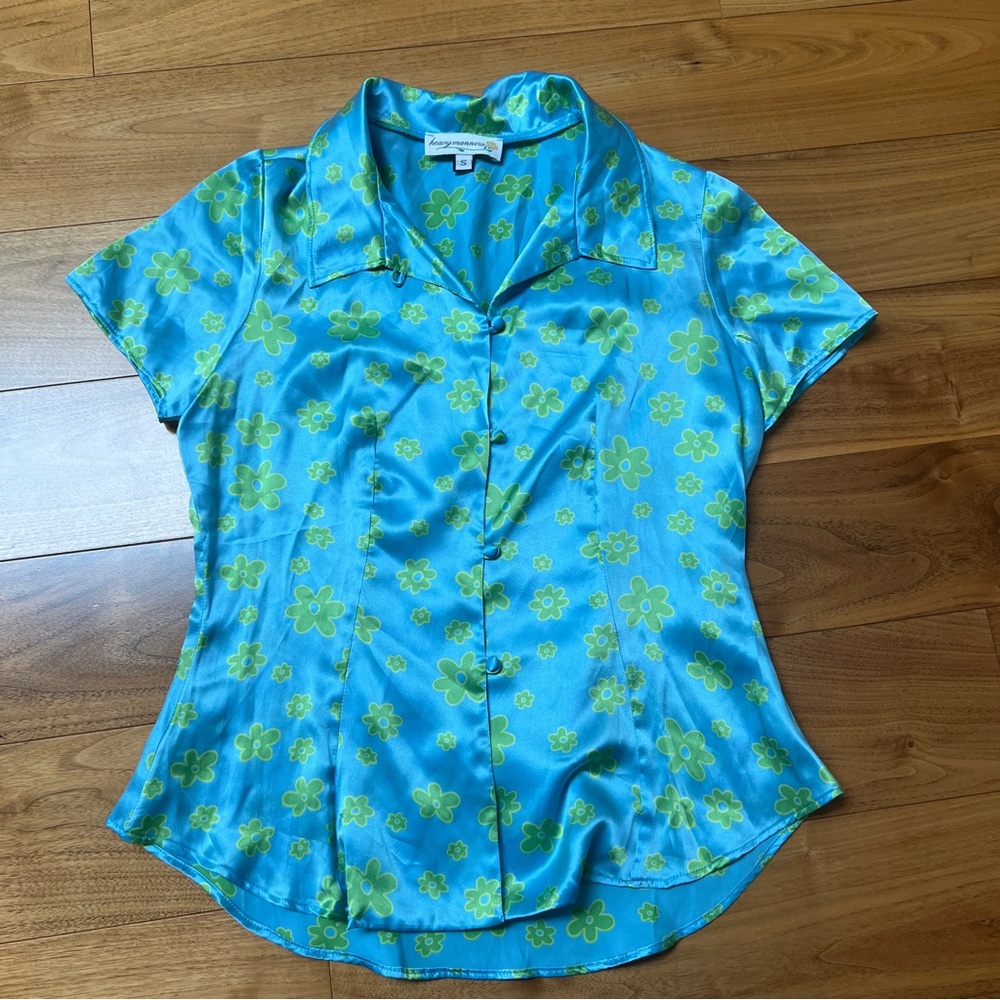 Heavy Manners Women's Blue and Green Shirt